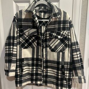 Zara Monochrome Checkered Jacket